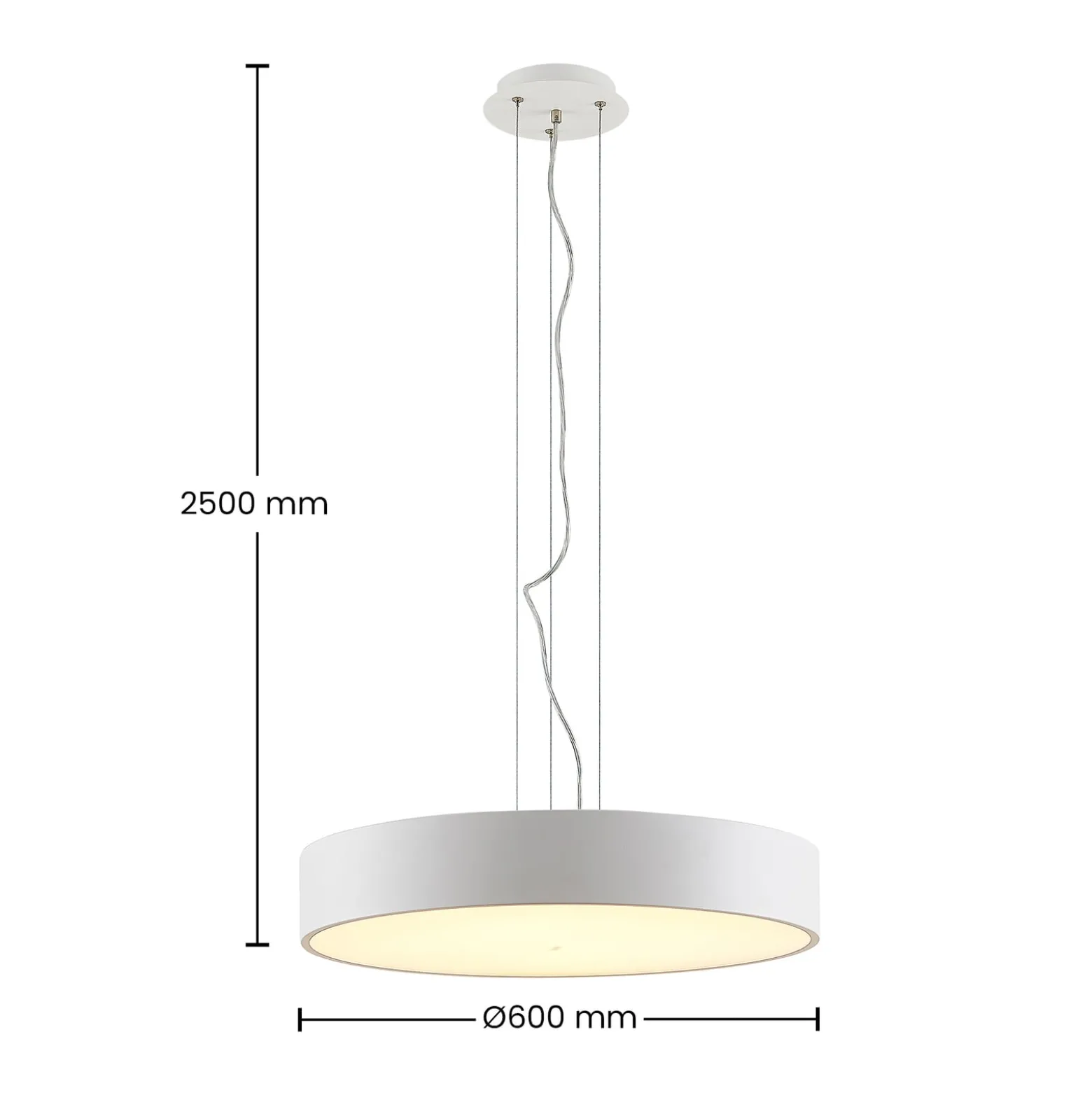 Arcchio LED-Hängelampe Noabelle, Ø 60 cm, weiß, Metall