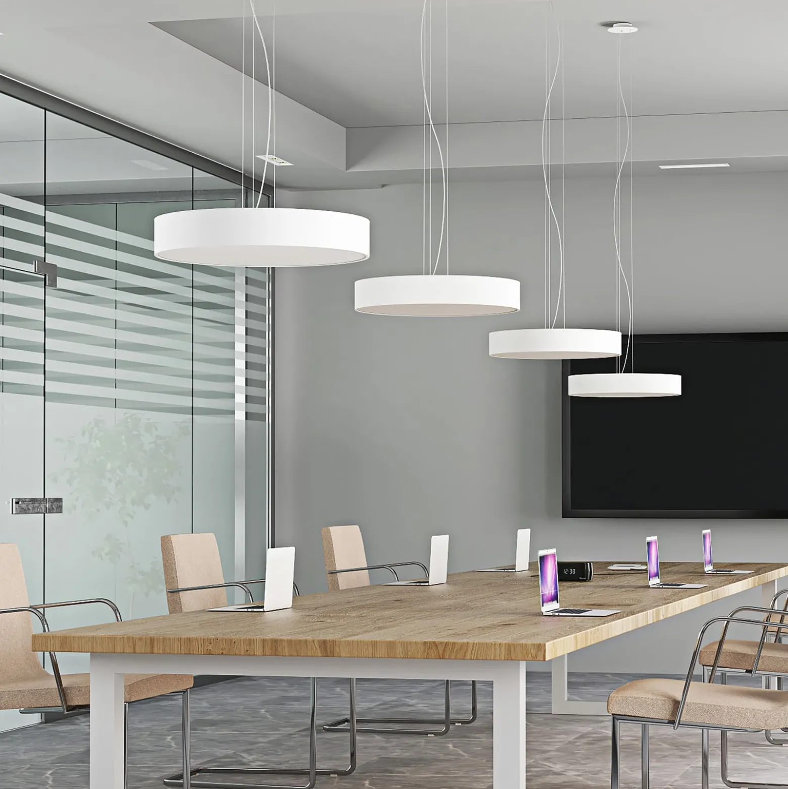 Arcchio LED-Hängelampe Noabelle, Ø 60 cm, weiß, Metall