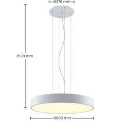 Arcchio LED-Hängelampe Noabelle, Ø 80 cm, weiß, Metall