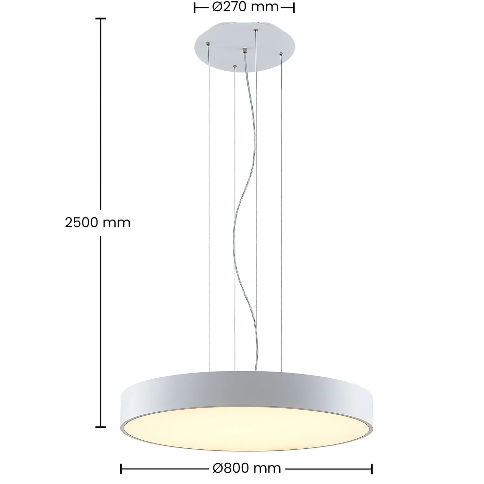 Arcchio LED-Hängelampe Noabelle, Ø 80 cm, weiß, Metall