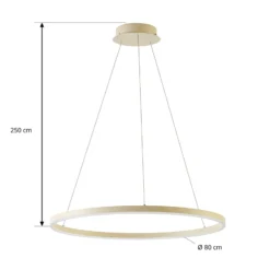 Arcchio LED-Hängeleuchte Albiona, beige, 1 Ring, Ø 80 cm