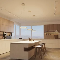 Arcchio LED-Hängeleuchte Albiona, beige, 1 Ring, Ø 40 cm