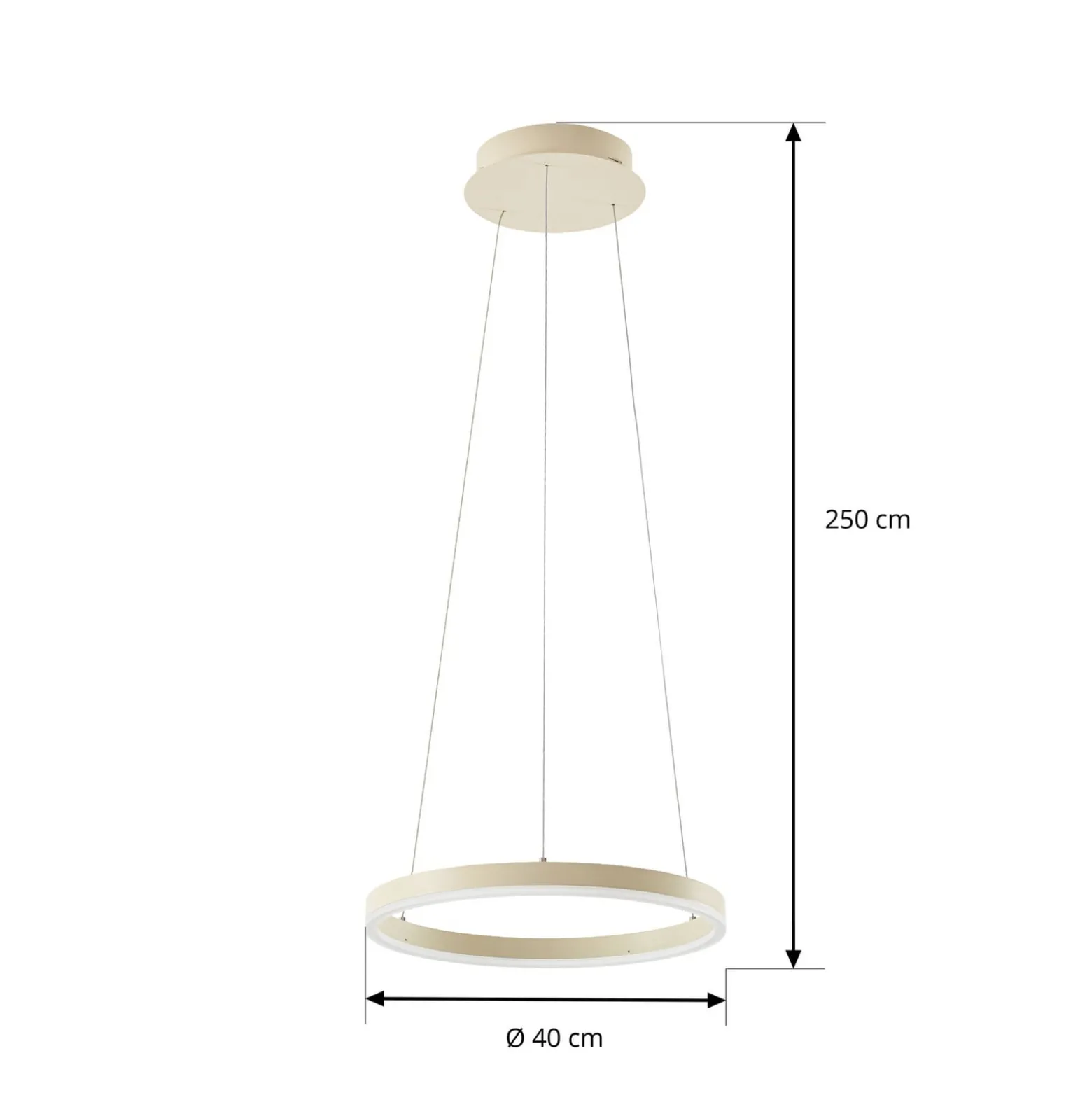 Arcchio LED-Hängeleuchte Albiona, beige, 1 Ring, Ø 40 cm