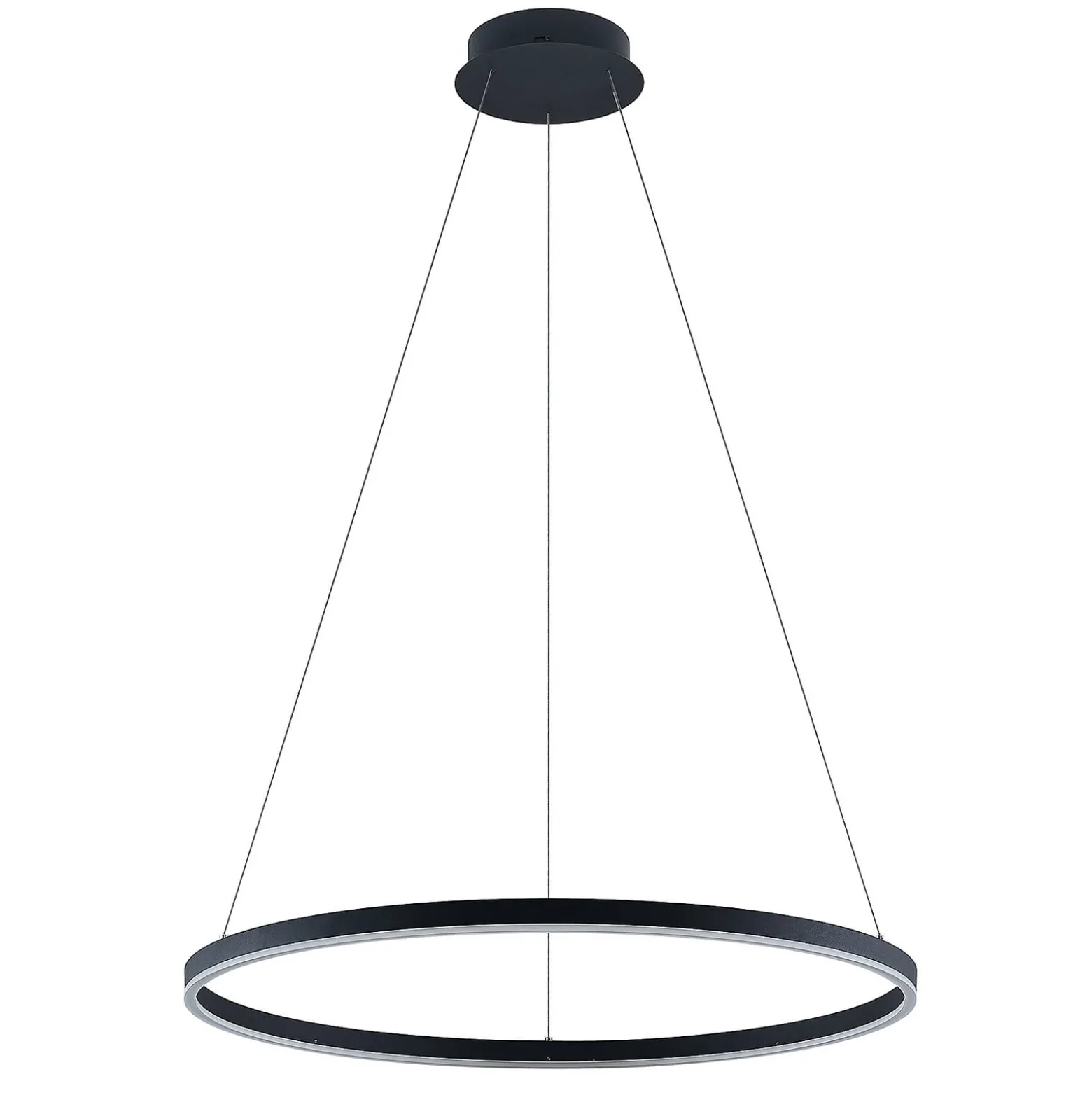Arcchio LED-Hängeleuchte Albiona, schwarz, 1 Ring, Ø 80 cm