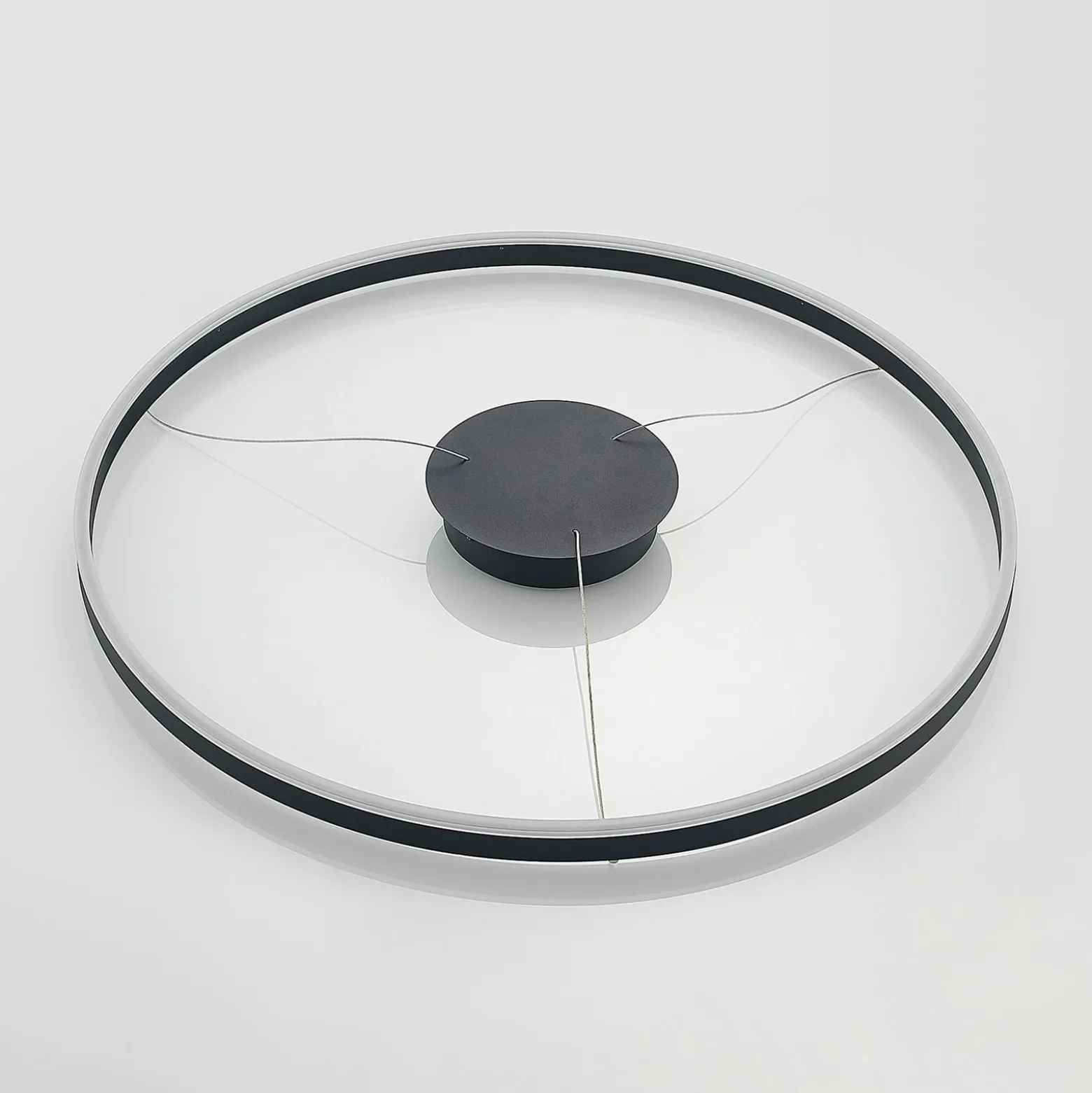 Arcchio LED-Hängeleuchte Albiona, schwarz, 1 Ring, Ø 80 cm