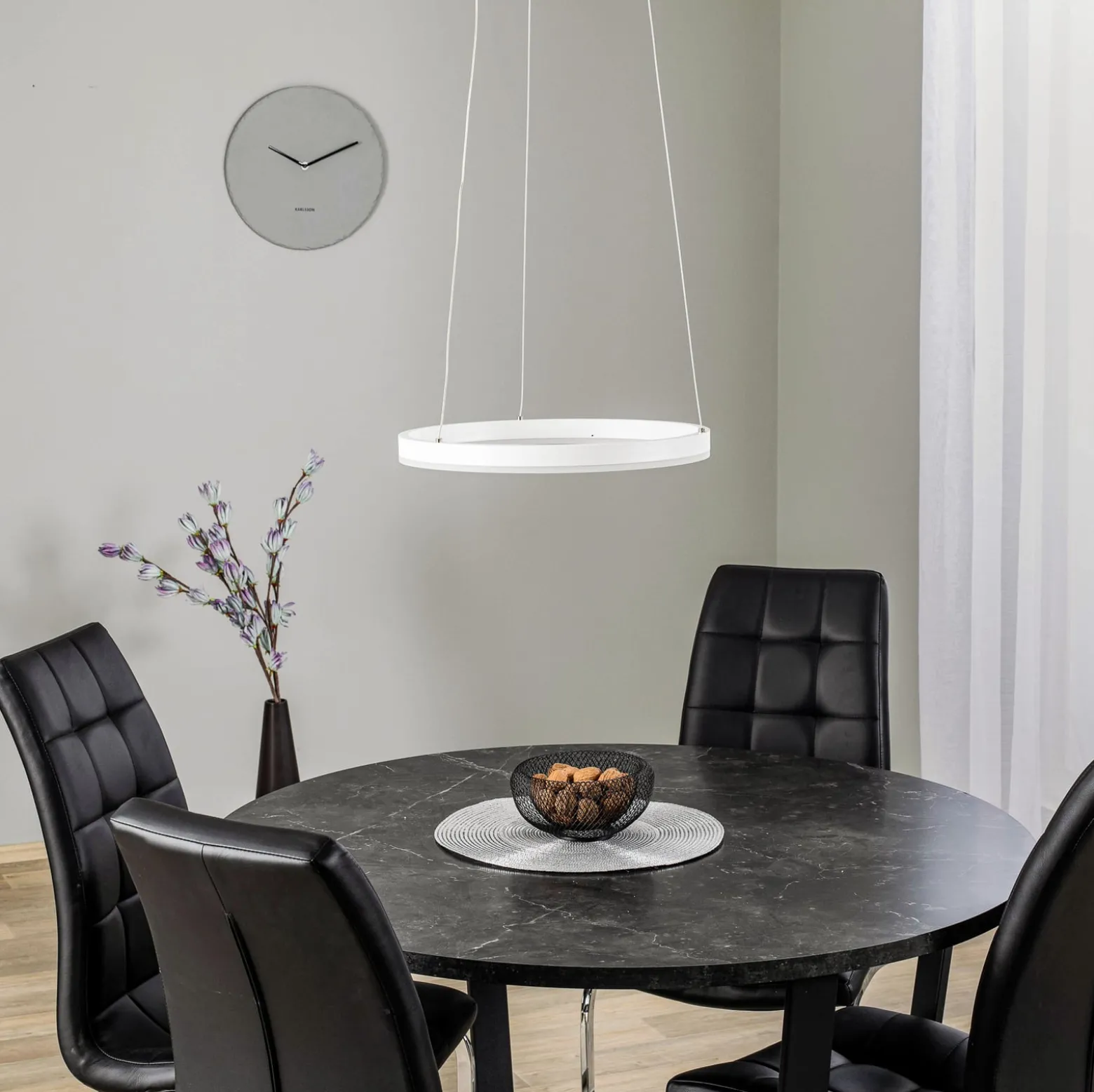 Arcchio LED-Hängeleuchte Albiona, weiß, 1 Ring, Ø 40 cm