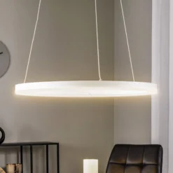 Arcchio LED-Hängeleuchte Albiona, weiß, 1 Ring, Ø 60 cm