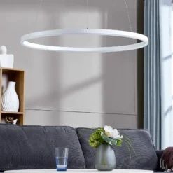 Arcchio LED-Hängeleuchte Albiona, weiß, 1 Ring, Ø 80 cm