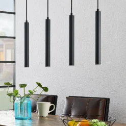 Arcchio LED-Hängeleuchte Kammeron, schwarz, Metall, 80 cm