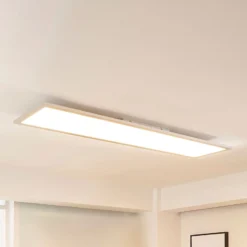 Arcchio LED-Panel Lysander, silber, 119cm, 50W, CCT, dimmbar