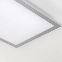 Arcchio LED-Panel Lysander, silber, 119cm, 50W, CCT, dimmbar
