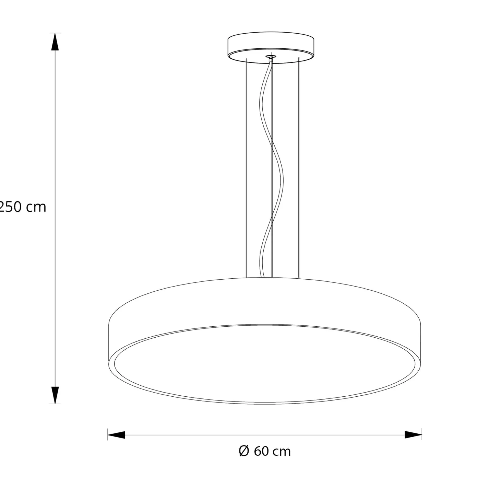 Arcchio LED-Pendellampe Vanida, schwarz, Ø 60 cm, up/down