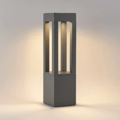 Arcchio LED-Pollerleuchte Lienna, 60 cm, grau, Metall, IP65