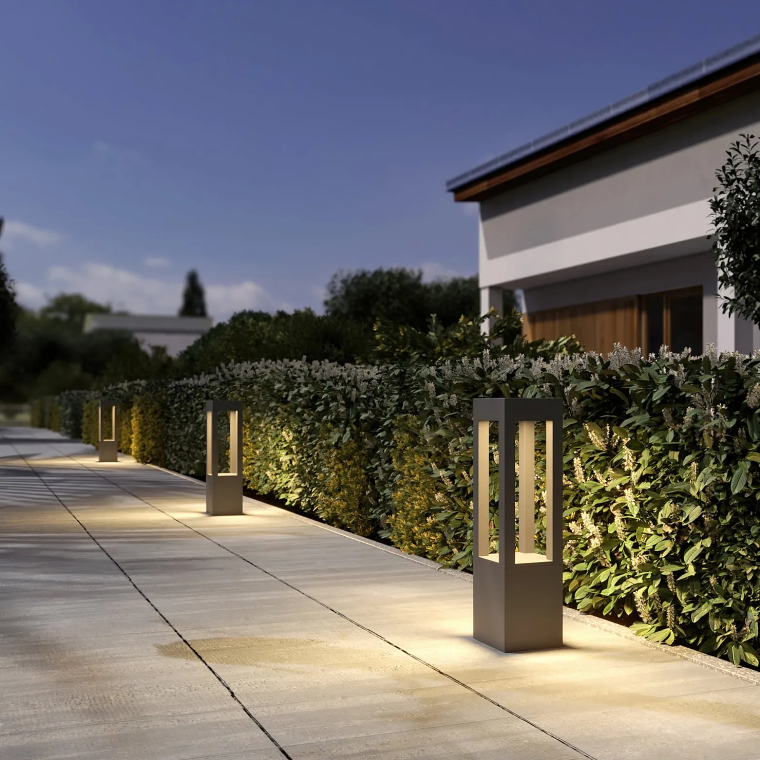 Arcchio LED-Pollerleuchte Lienna, 60 cm, grau, Metall, IP65