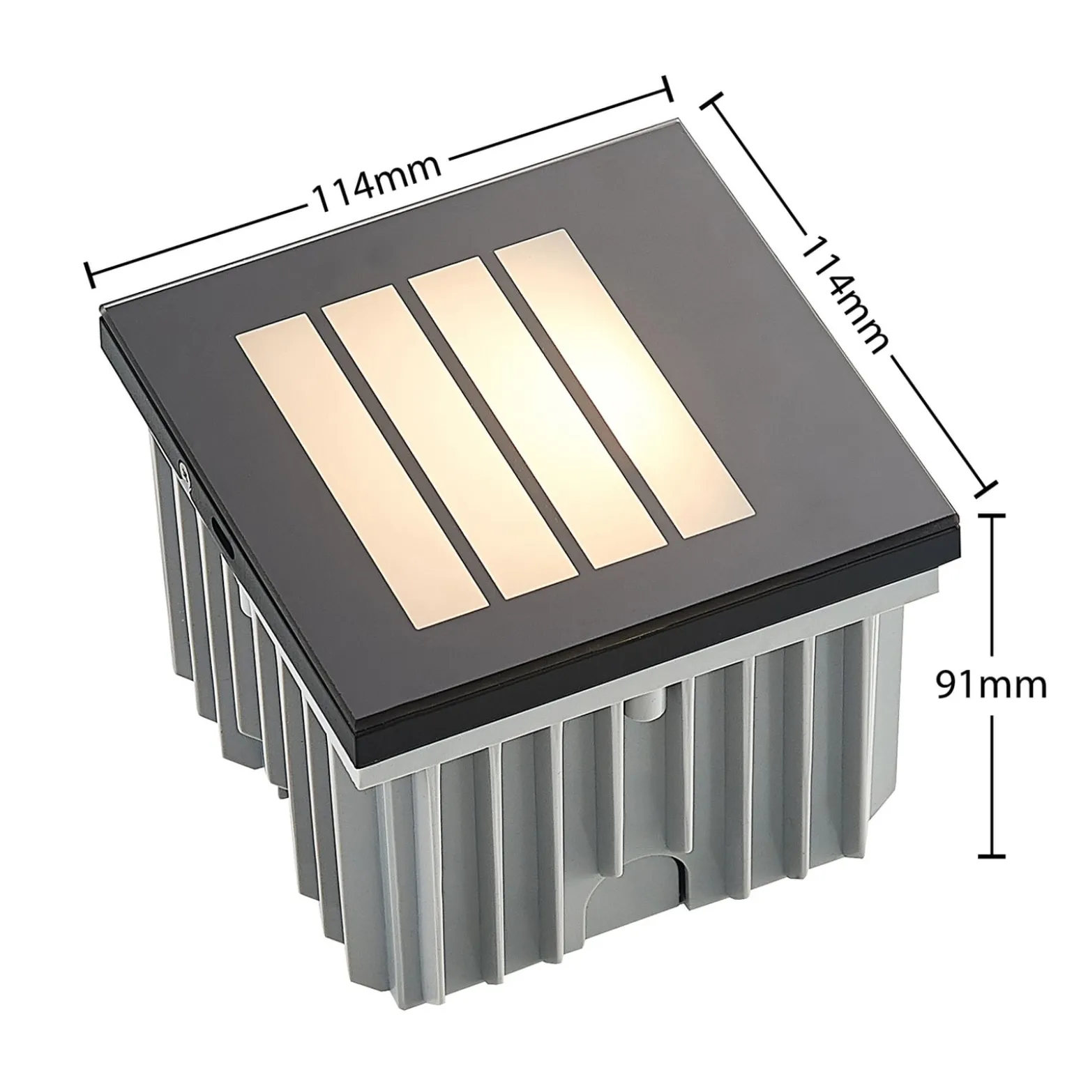 Arcchio LED-Wandeinbaulampe Zamo, Raster, schwarz, IP65