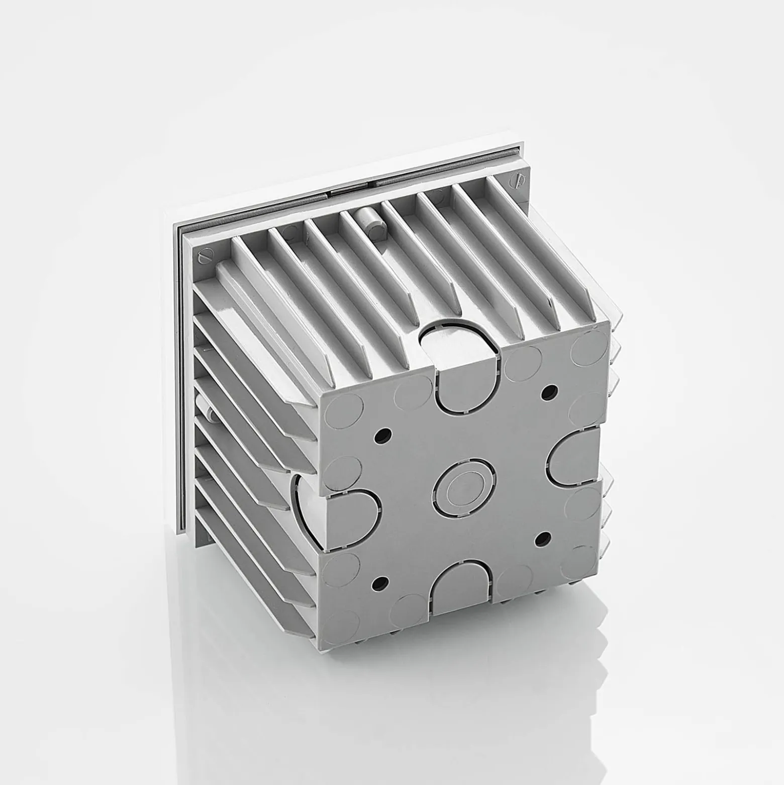 Arcchio LED-Wandeinbaulampe Zamo, Raster, weiß, Metall, IP65