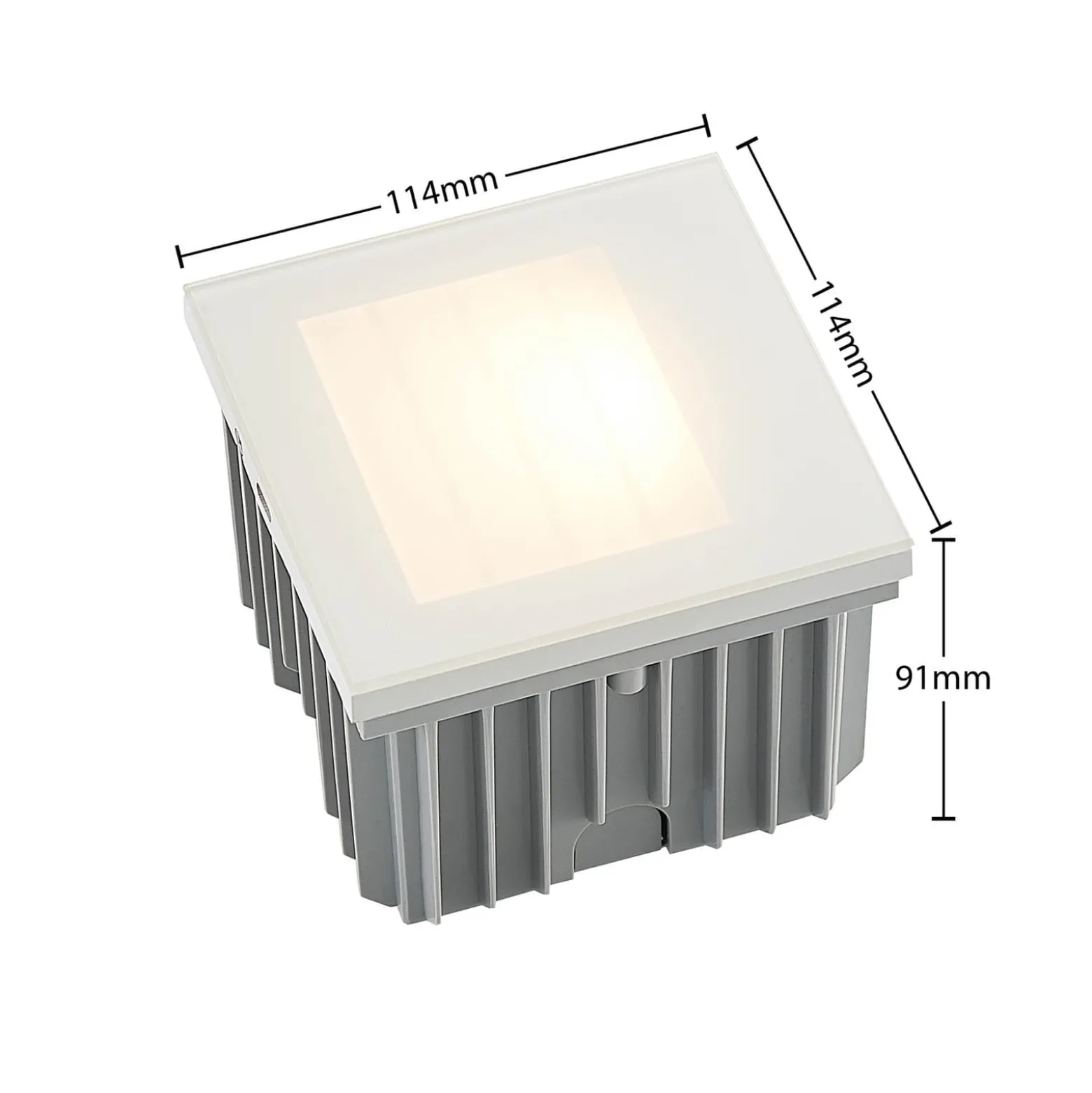 Arcchio LED-Wandeinbaulampe Zamo, Raster, weiß, Metall, IP65