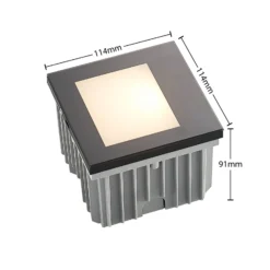 Arcchio LED-Wandeinbaulampe Zamo, schwarz, 11 cm, IP65