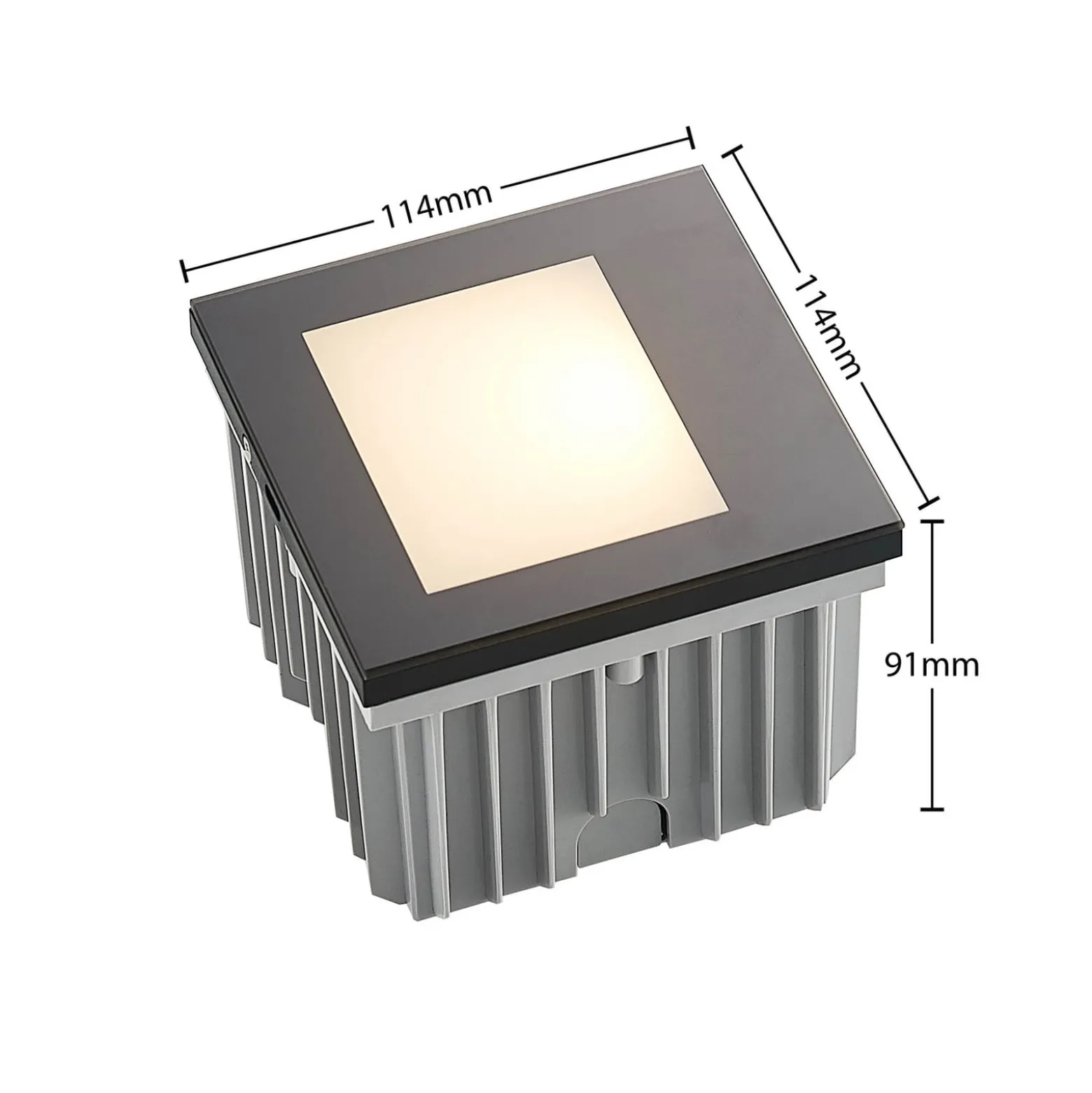 Arcchio LED-Wandeinbaulampe Zamo, schwarz, 11 cm, IP65