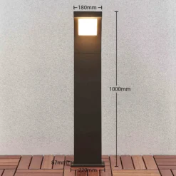 Arcchio LED-Wegelampe Advik, 100 cm, anthrazit, Metall, IP65