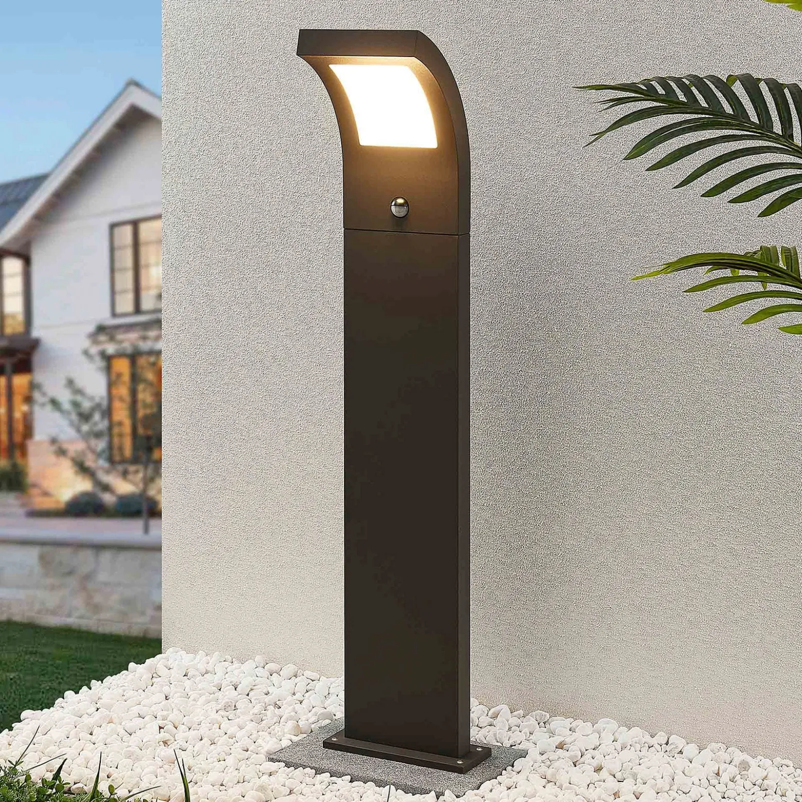 Arcchio LED-Wegelampe Advik, 100 cm, anthrazit, Sensor, IP54