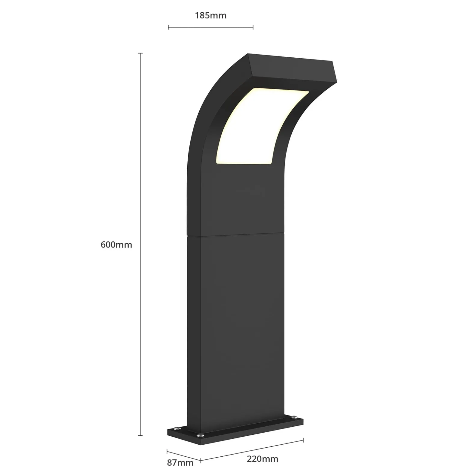 Arcchio LED-Wegelampe Advik, IP65, 60 cm, anthrazit, Metall