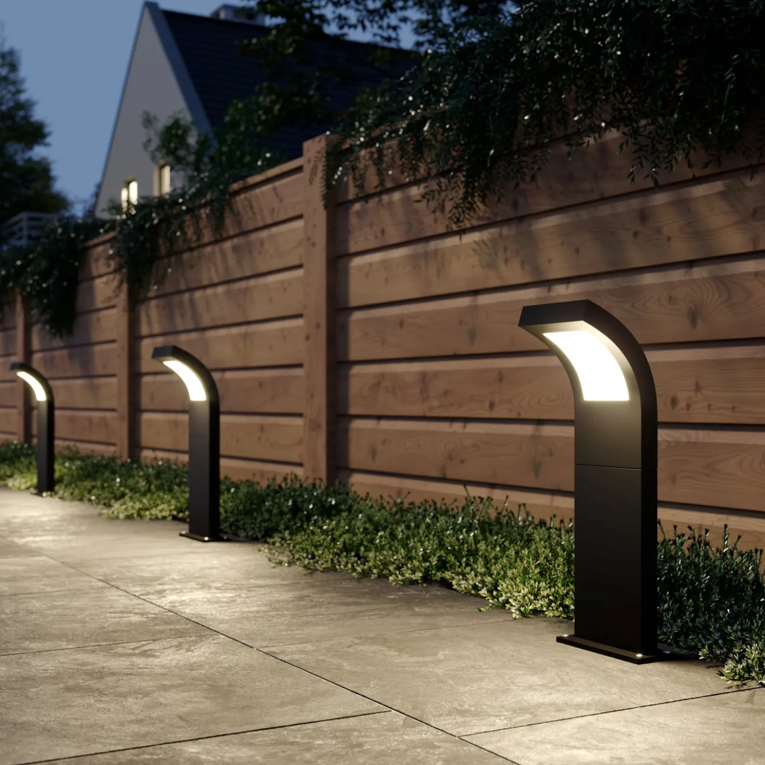 Arcchio LED-Wegelampe Advik, IP65, 60 cm, anthrazit, Metall