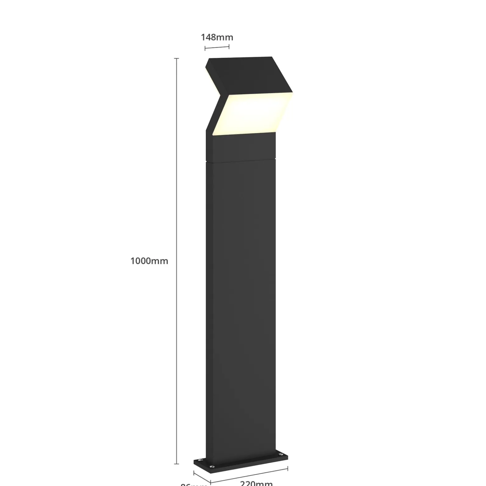 Arcchio LED-Wegeleuchte Havin, anthrazit, Metall, 100cm