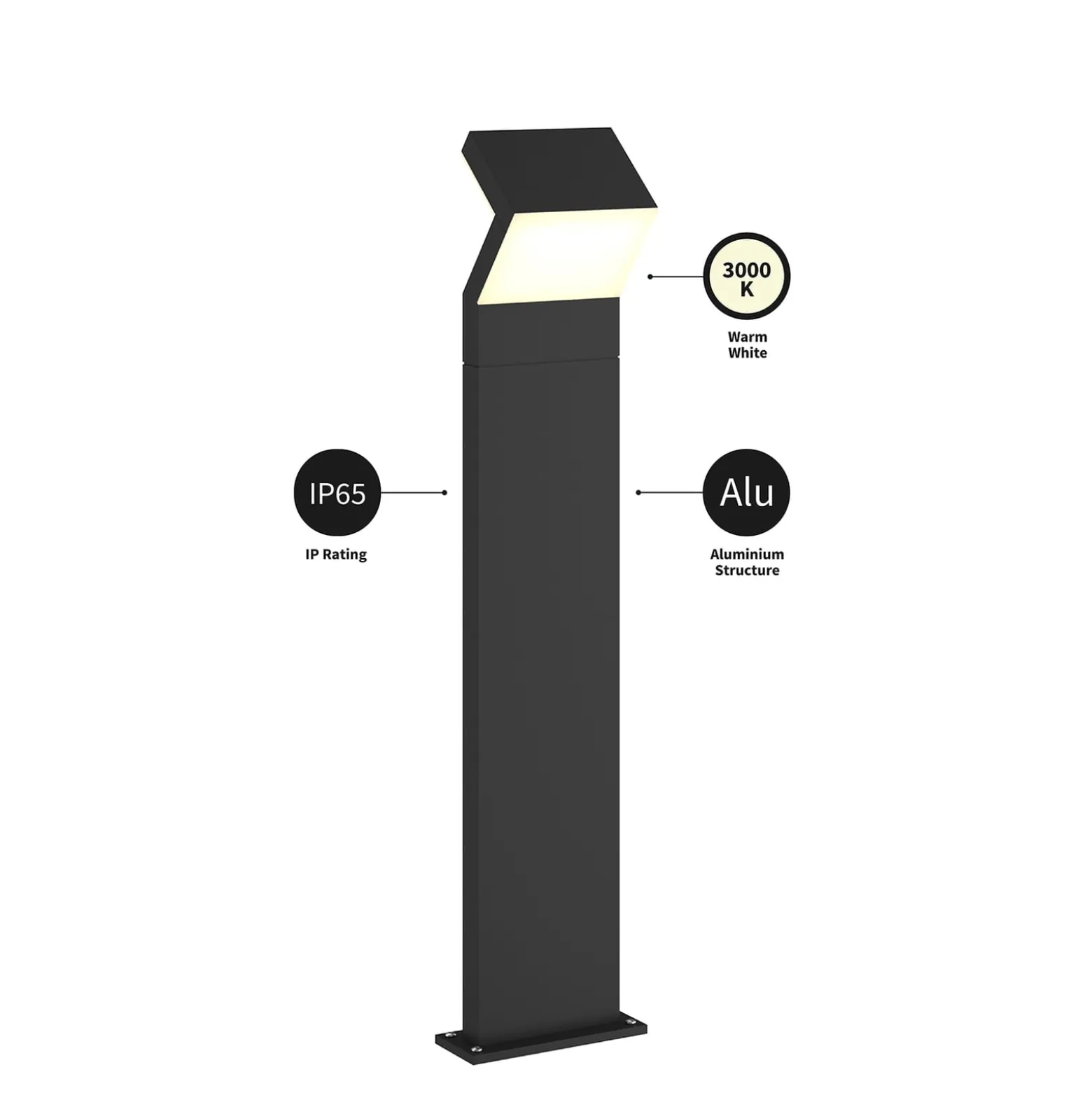 Arcchio LED-Wegeleuchte Havin, anthrazit, Metall, 100cm