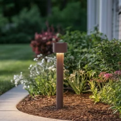 Arcchio LED-Wegeleuchte Milten, 65 cm, Rost, IP65
