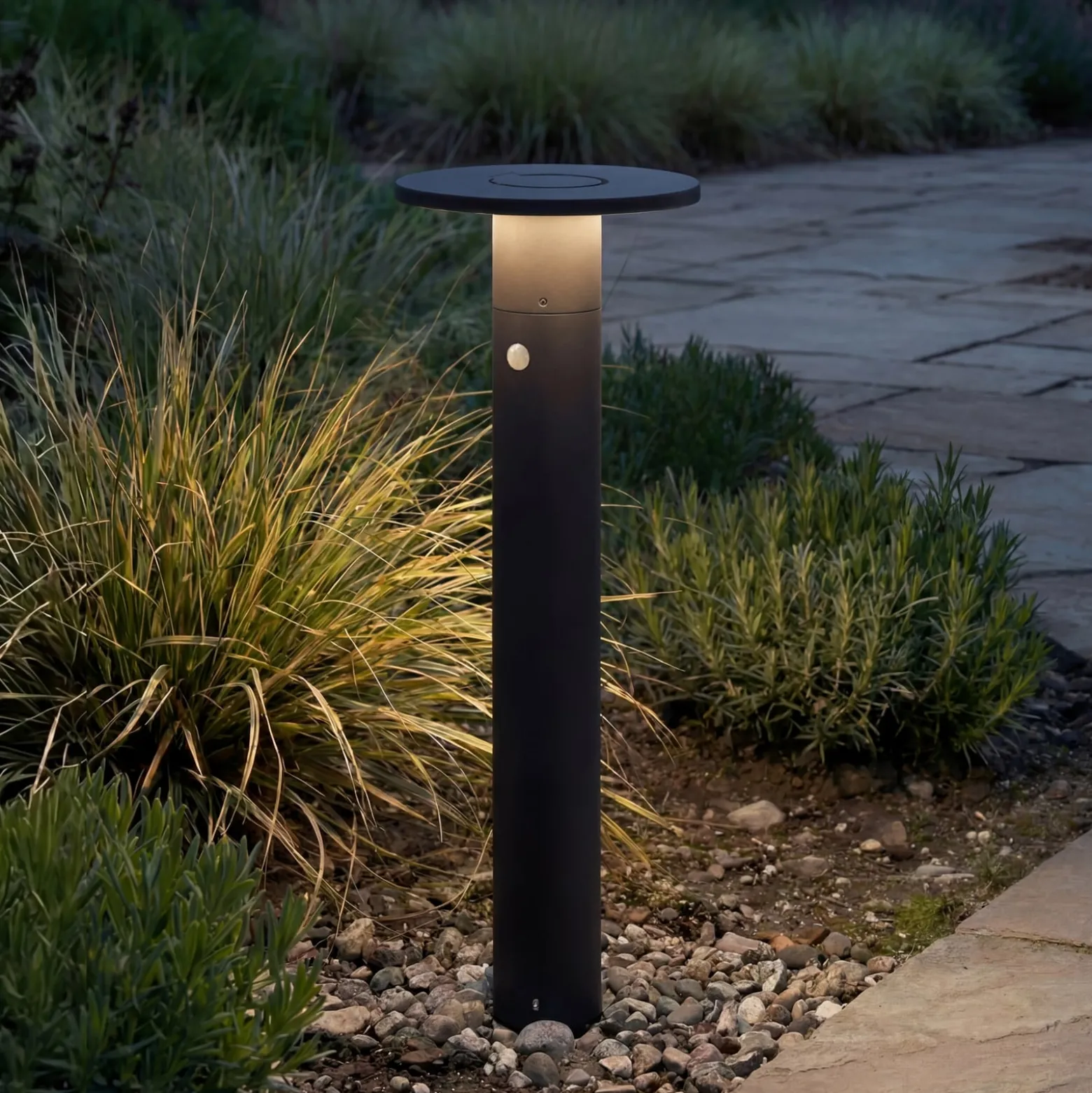Arcchio LED-Wegeleuchte Tovio, Höhe 81 cm, Sensor, anthrazit