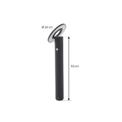 Arcchio LED-Wegeleuchte Tovio, Höhe 81 cm, Sensor, anthrazit