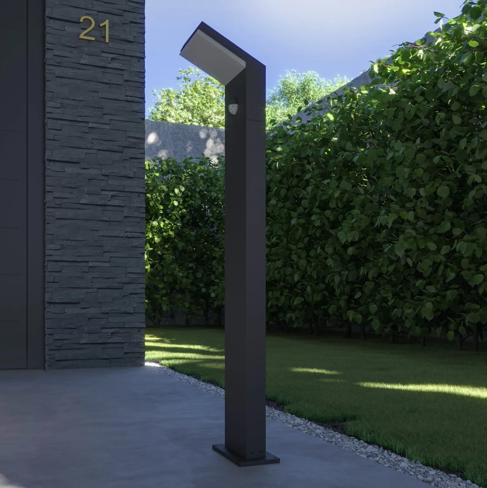 Arcchio LED-Wegeleuchte Yolena, Sensor, 100cm, anthrazit