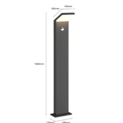 Arcchio LED-Wegeleuchte Yolena, Sensor, 100cm, anthrazit