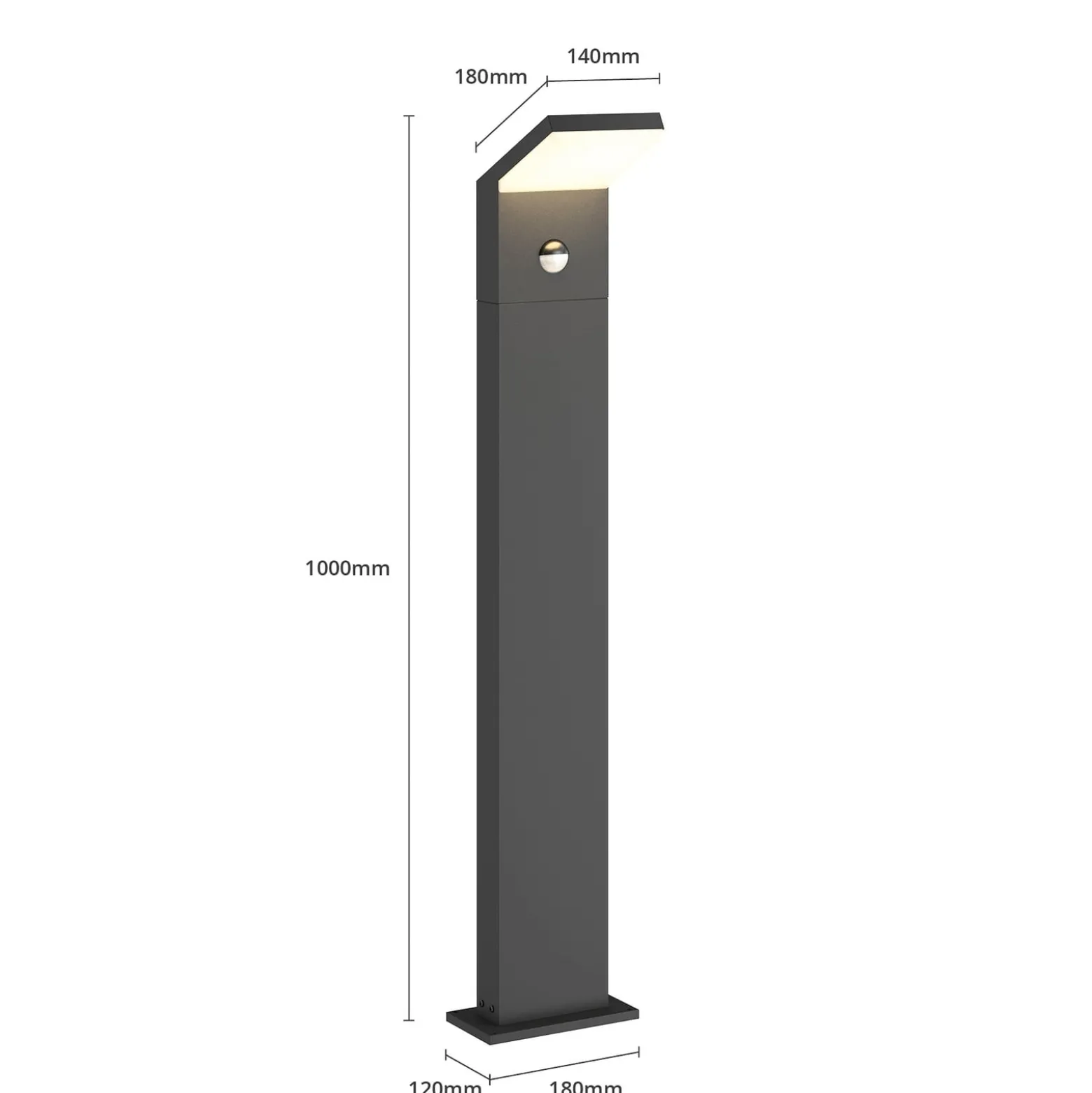 Arcchio LED-Wegeleuchte Yolena, Sensor, 100cm, anthrazit