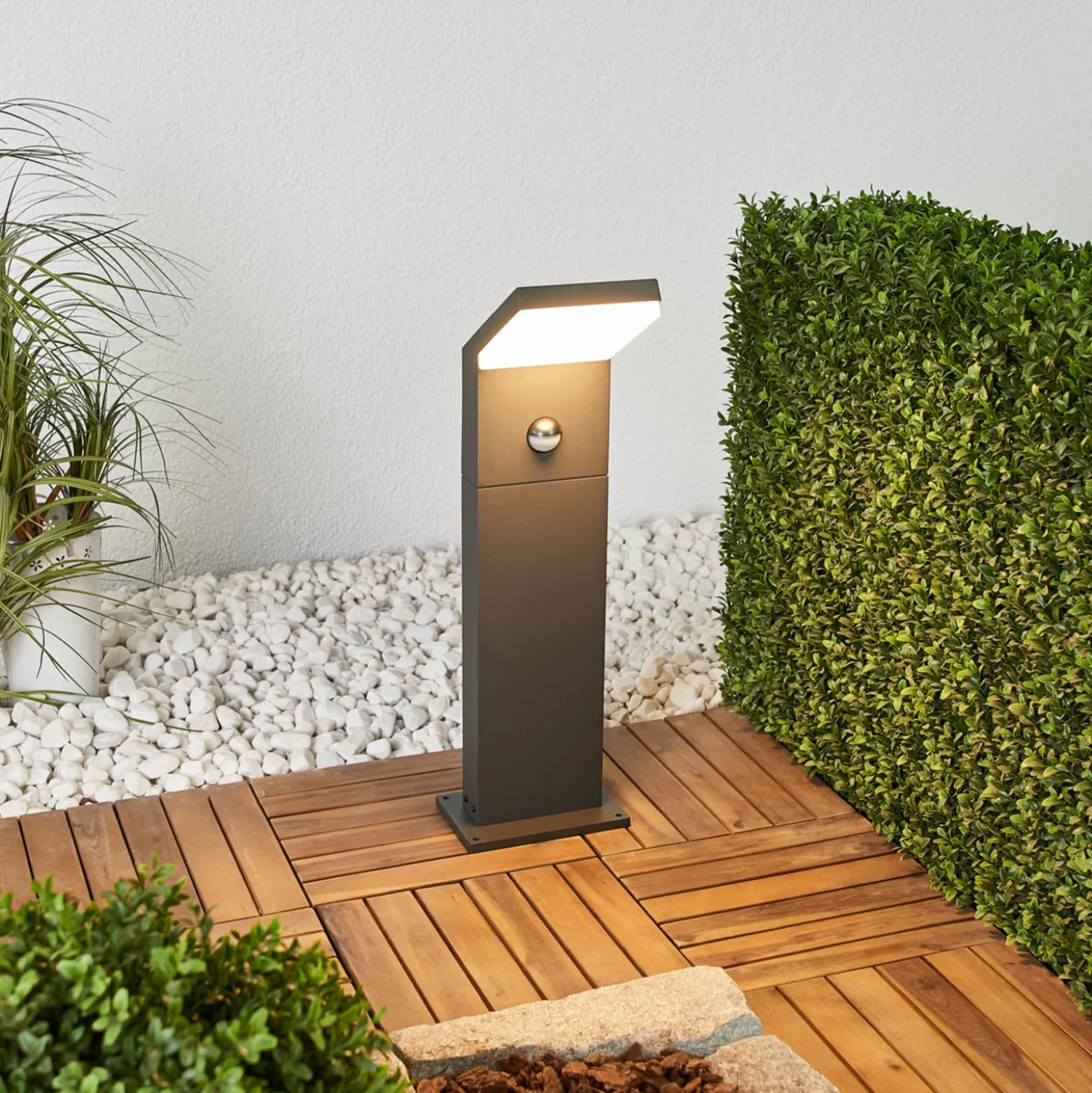 Arcchio LED-Wegeleuchte Yolena, Sensor, 60 cm, anthrazit