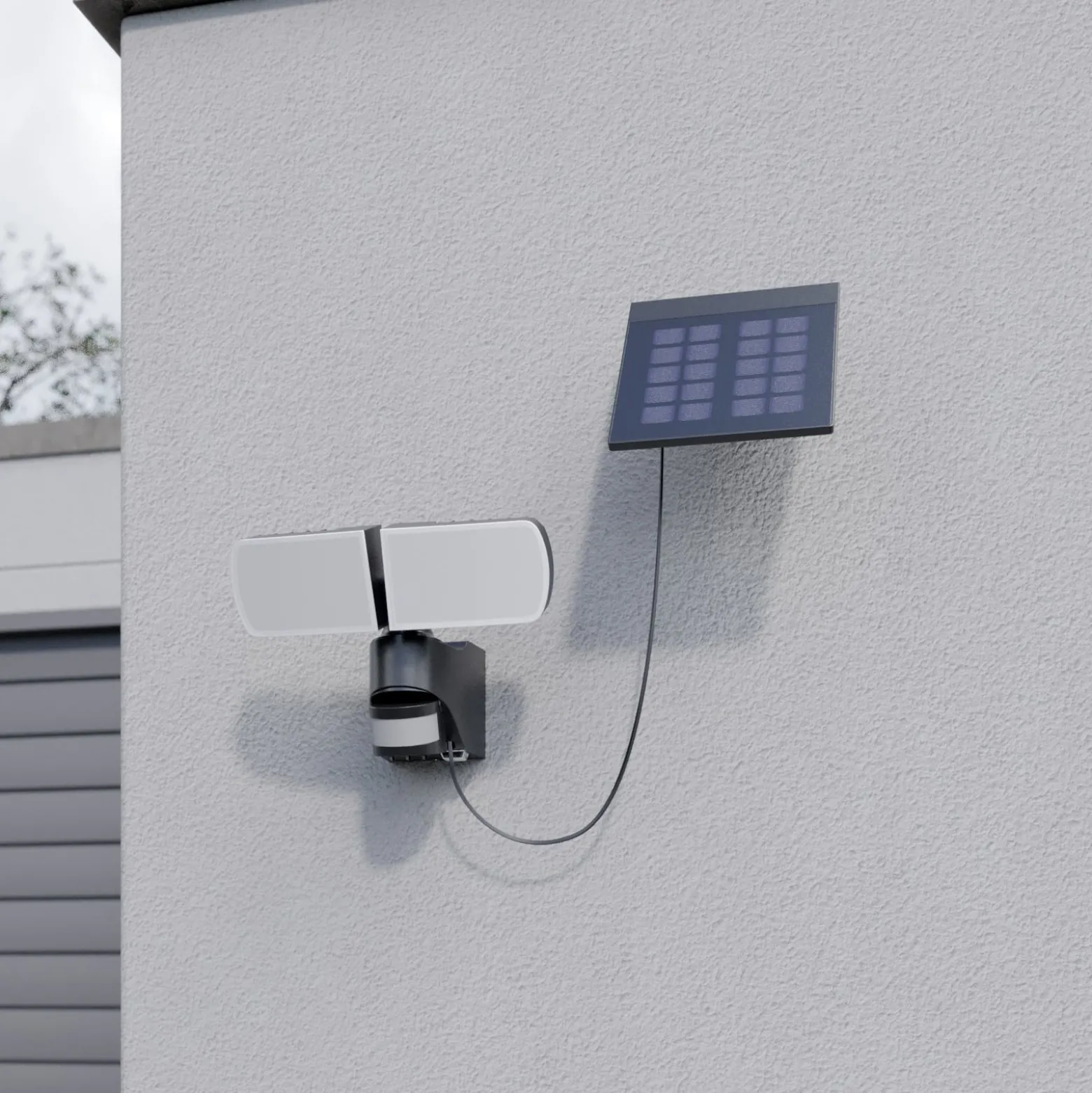 Arcchio Lissano LED-Solar-Wandstrahler mit Sensor