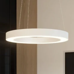 Arcchio Sharelyn LED-Pendelleuchte, Ø 80 cm, weiß, Ring, CCT