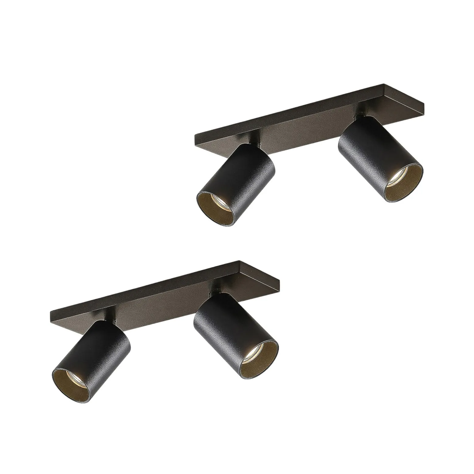 Arcchio Strahler Brinja, 2er-Set, schwarz, eckig, 2-flammig
