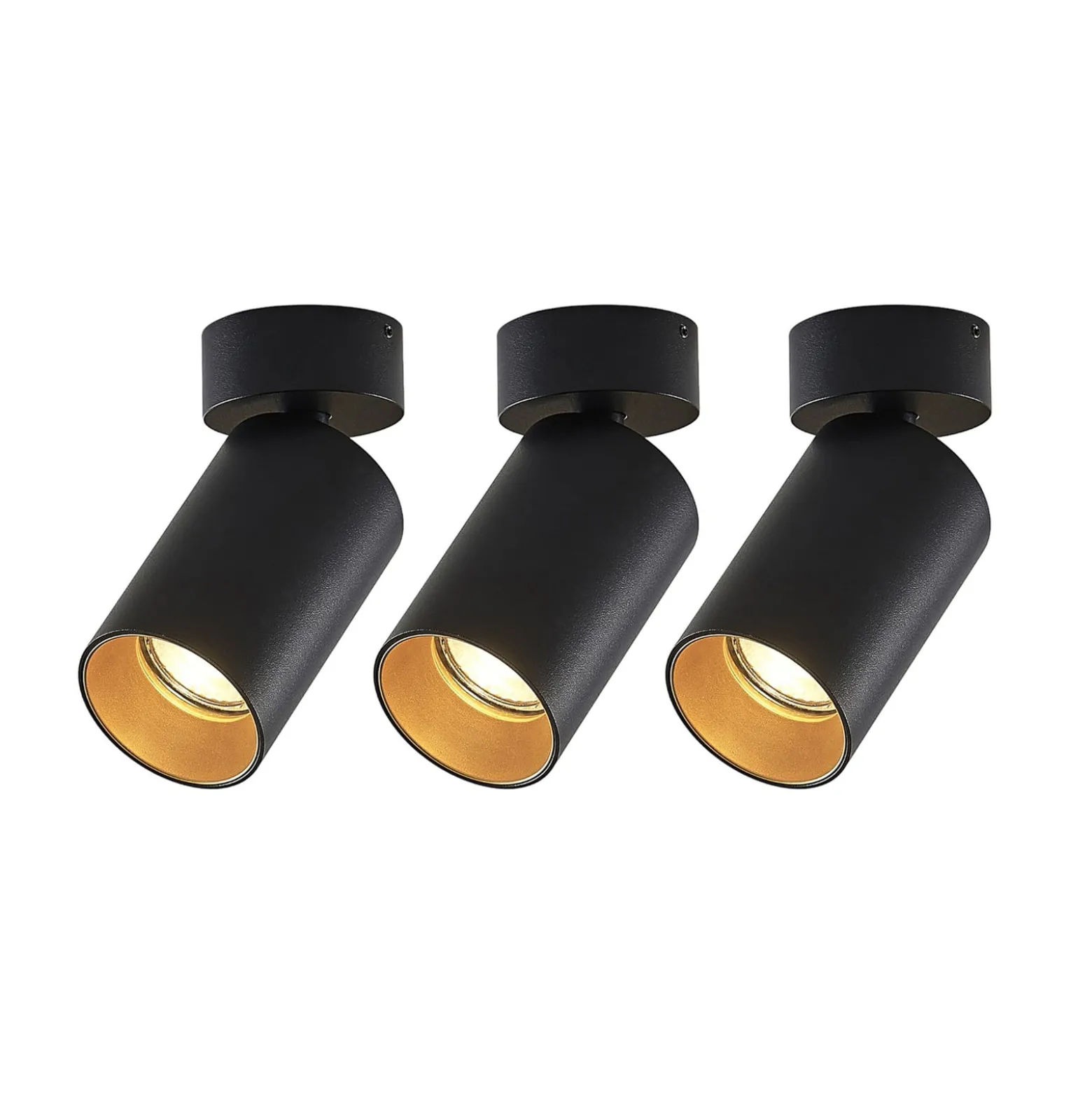 Arcchio Strahler Brinja, 3er-Set, schwarz, rund, Ø 6cm, GU10