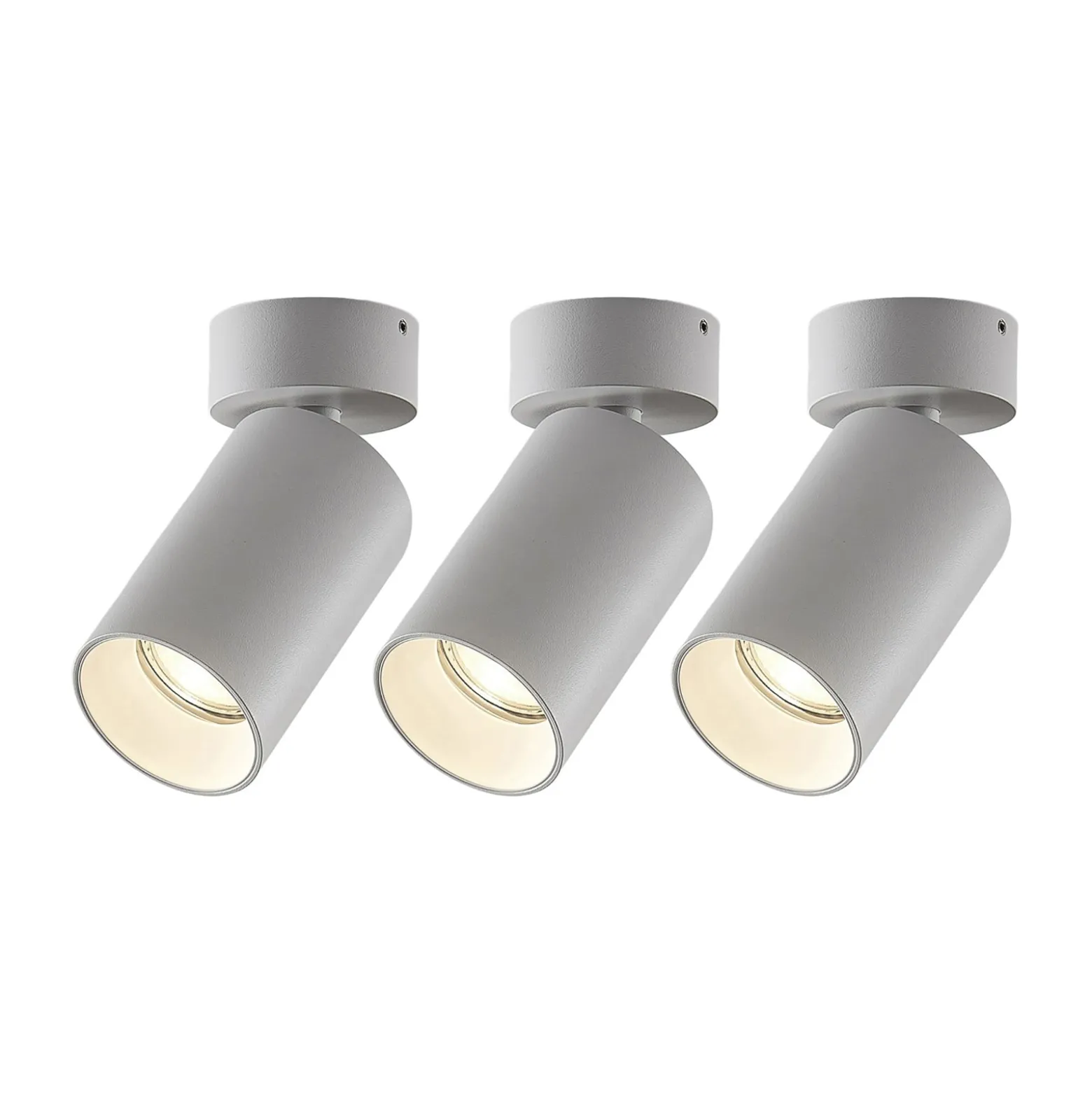 Arcchio Strahler Brinja, 3er-Set, weiß, rund, Ø 6 cm, GU10