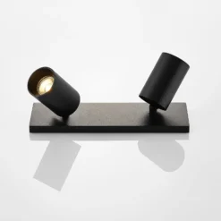 Arcchio Strahler Brinja, schwarz, eckig, Ø 6cm, 2-fig., GU10