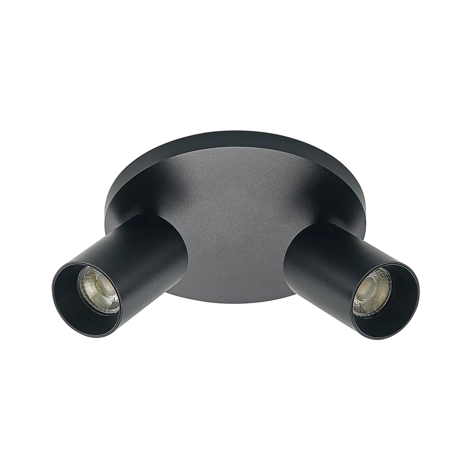 Arcchio Strahler Brinja, schwarz, rund, Ø 6 cm, 2-flg., GU10