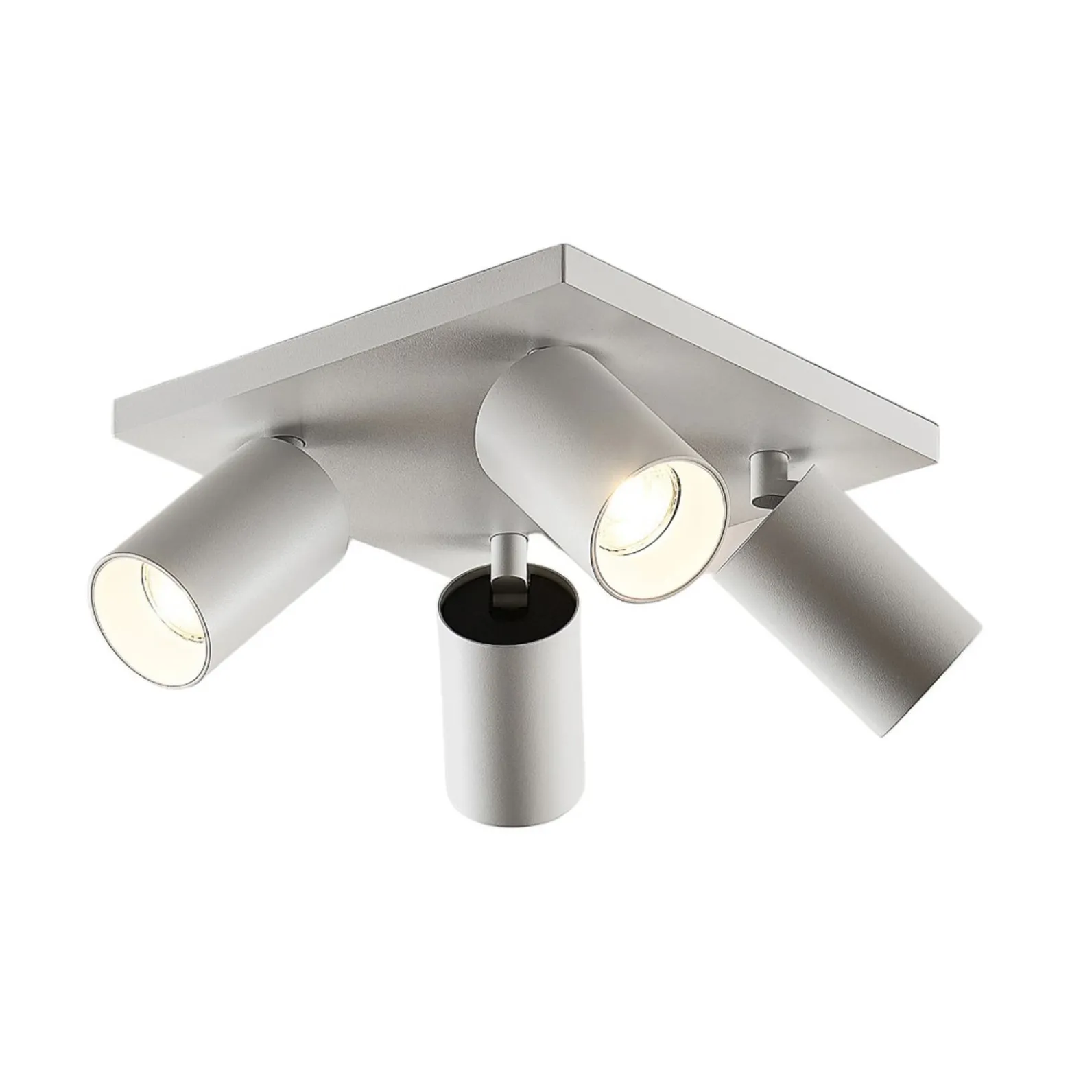 Arcchio Strahler Brinja, weiß, eckig, Ø 6 cm, 4-flg., GU10