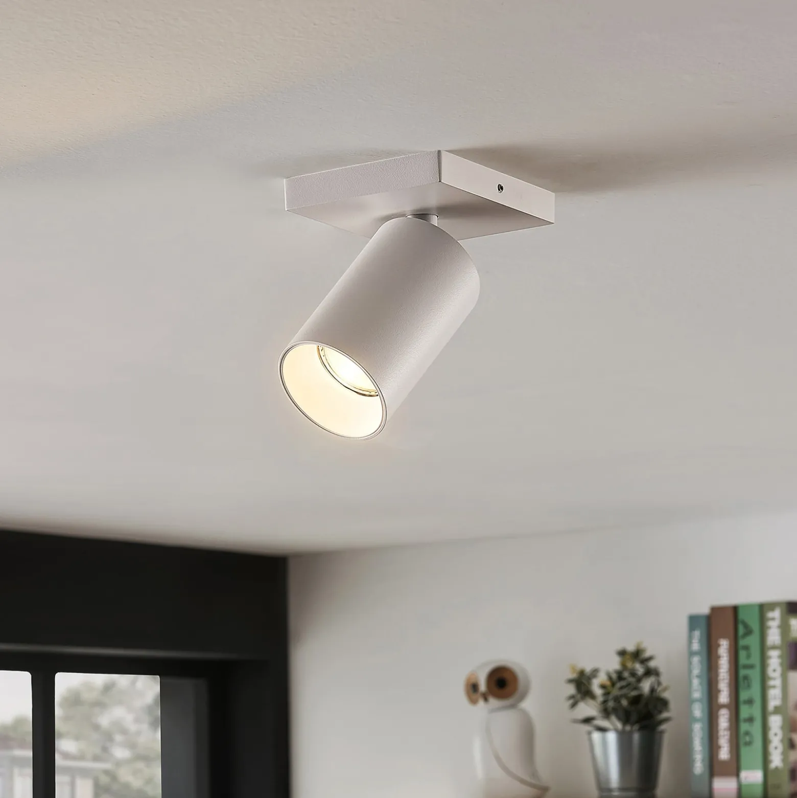 Arcchio Strahler Brinja, weiß, eckig, Ø 6 cm, 1-flg., GU10