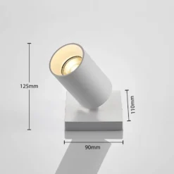 Arcchio Strahler Brinja, weiß, eckig, Ø 6 cm, 1-flg., GU10