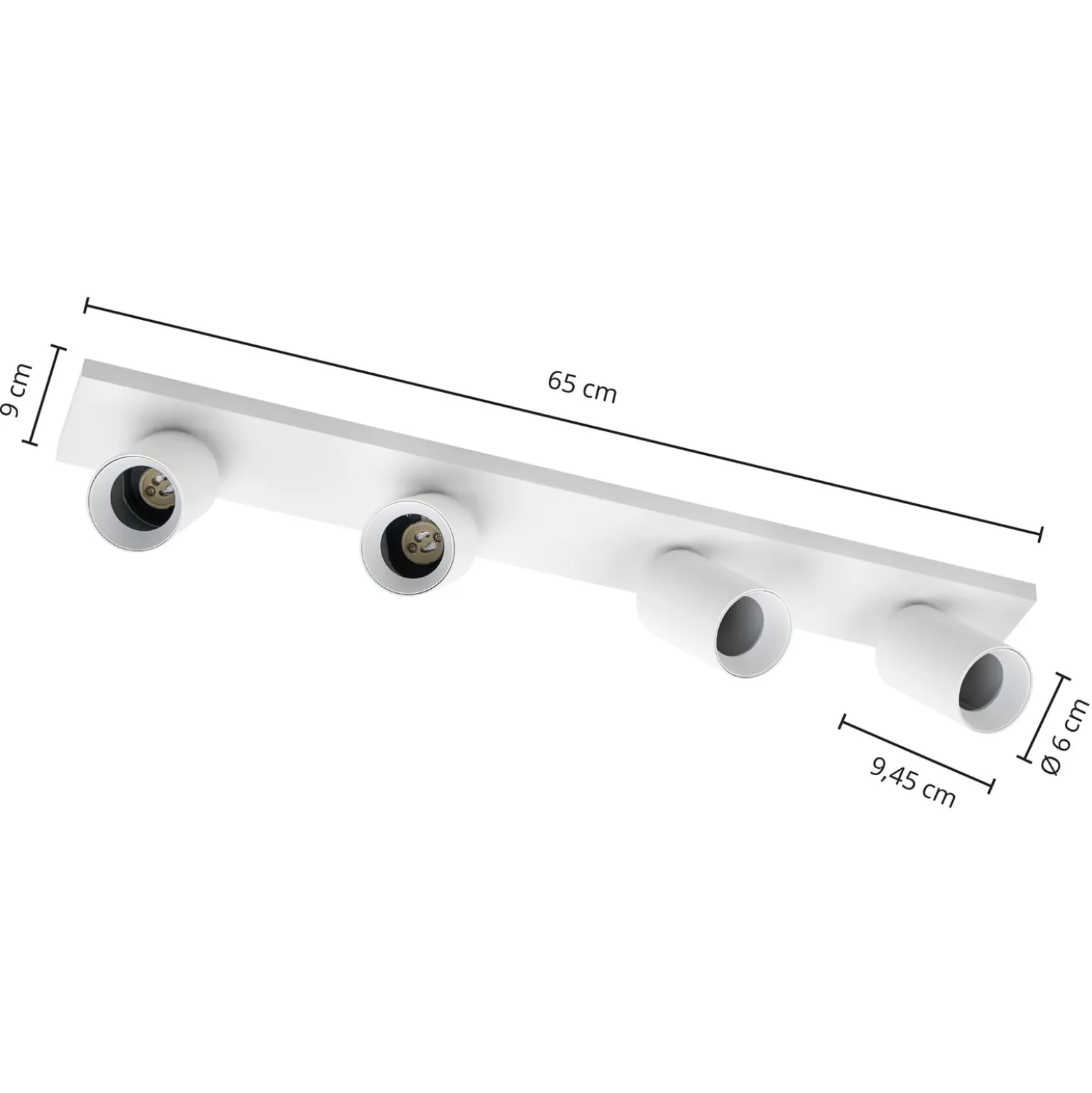 Arcchio Strahler Brinja, weiß, eckig, Ø 7 cm, 4-flg., GU10