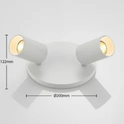 Arcchio Strahler Brinja, weiß, rund, Ø 6 cm, 2-flg., GU10
