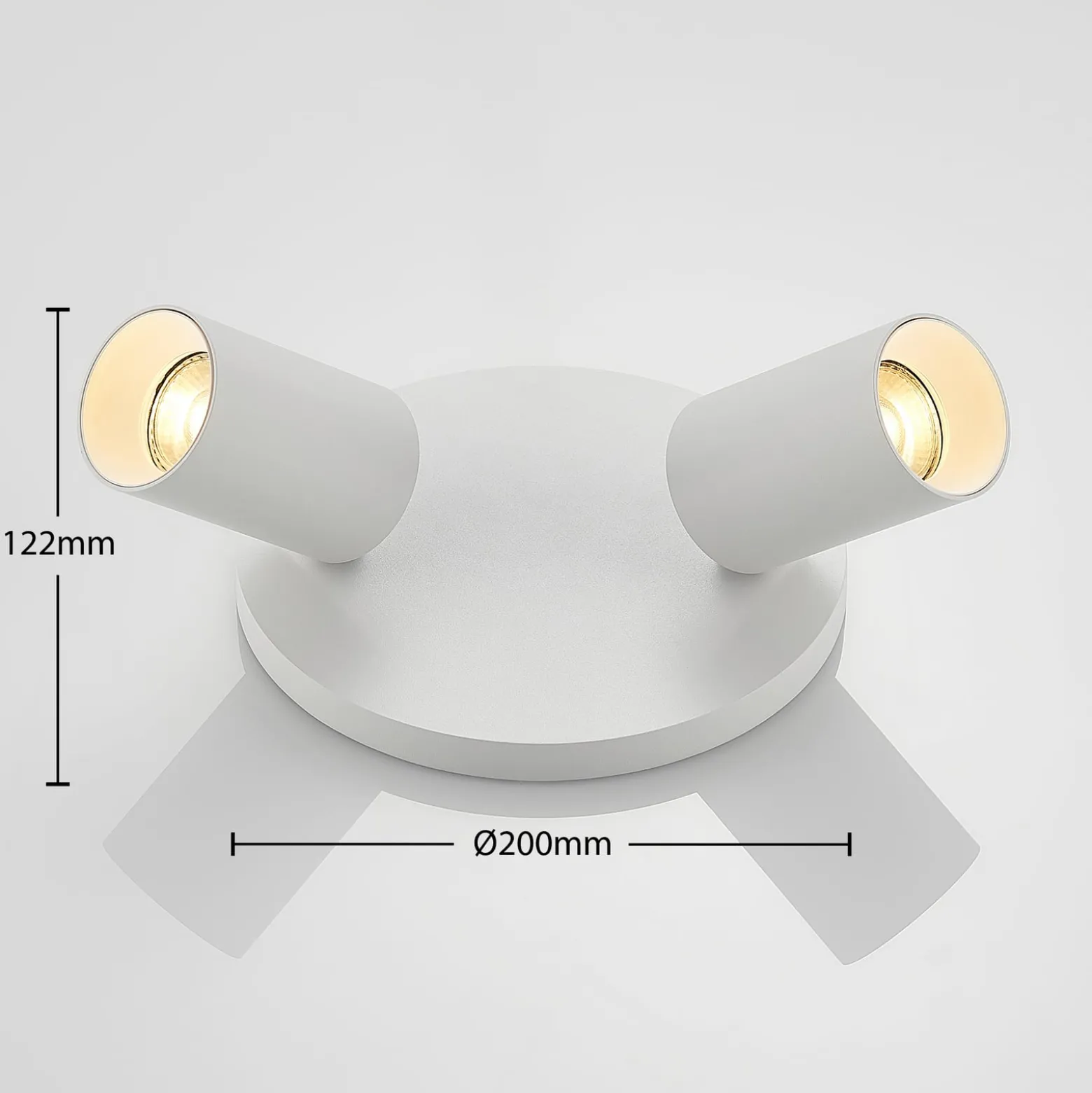 Arcchio Strahler Brinja, weiß, rund, Ø 6 cm, 2-flg., GU10
