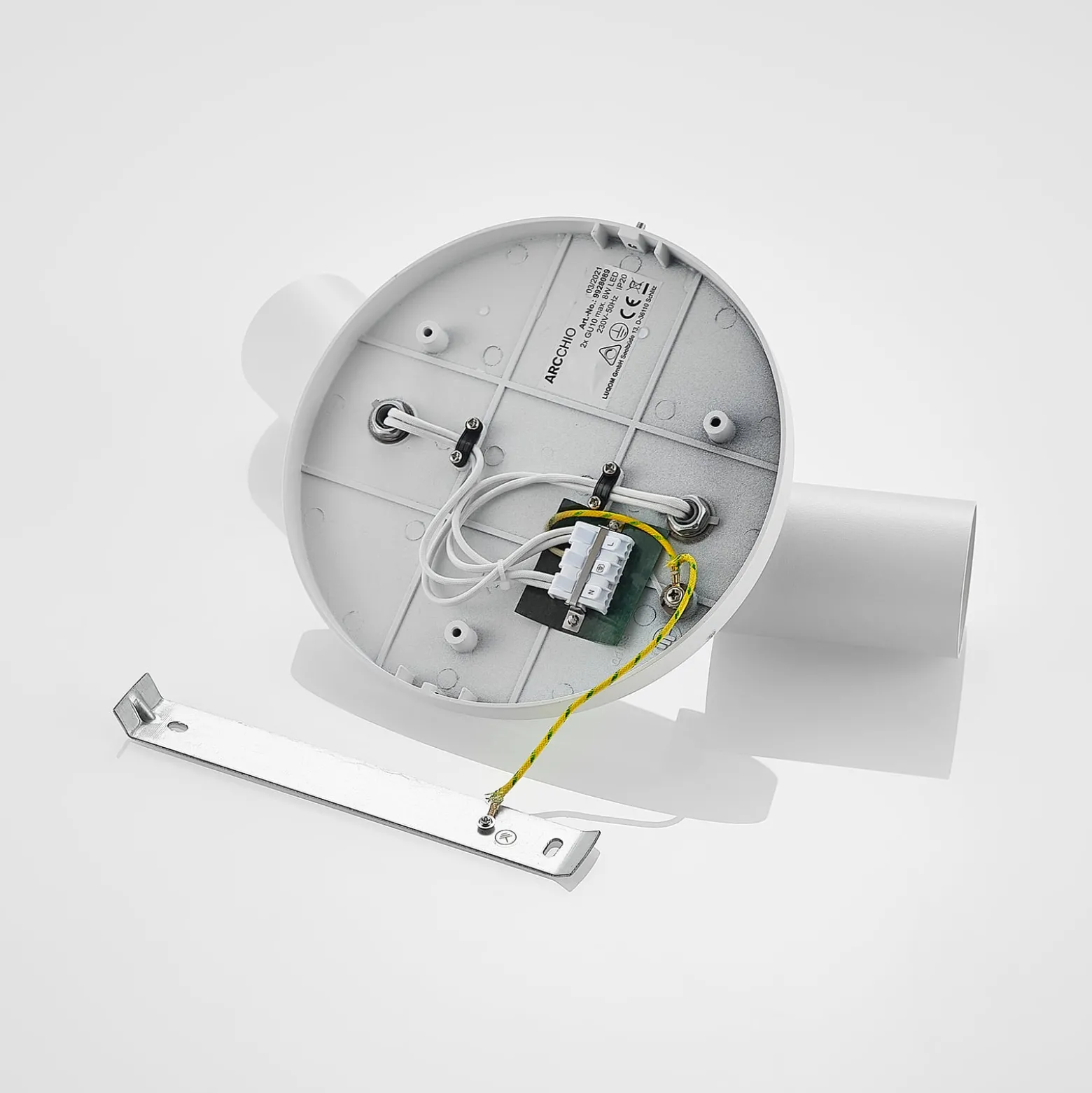 Arcchio Strahler Brinja, weiß, rund, Ø 6 cm, 2-flg., GU10